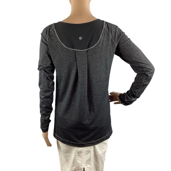 Lululemon Turn It Up Long Sleeve Top Size 8 Black - Picture 5 of 6